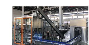 Large bottle transfer and filling line section for maintenance planning